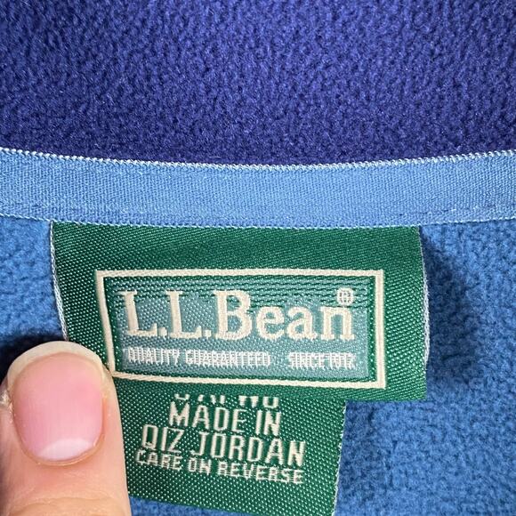 L.L. Bean Full Zip Fleece Sweater Vest Men's XL Blue Outdoors Hiking Cabincore - Picture 4 of 9